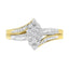 Anillo de Clúster de Diamantes en Forma de Marquesa de Oro Amarillo y Blanco de 10K - Talla 7
