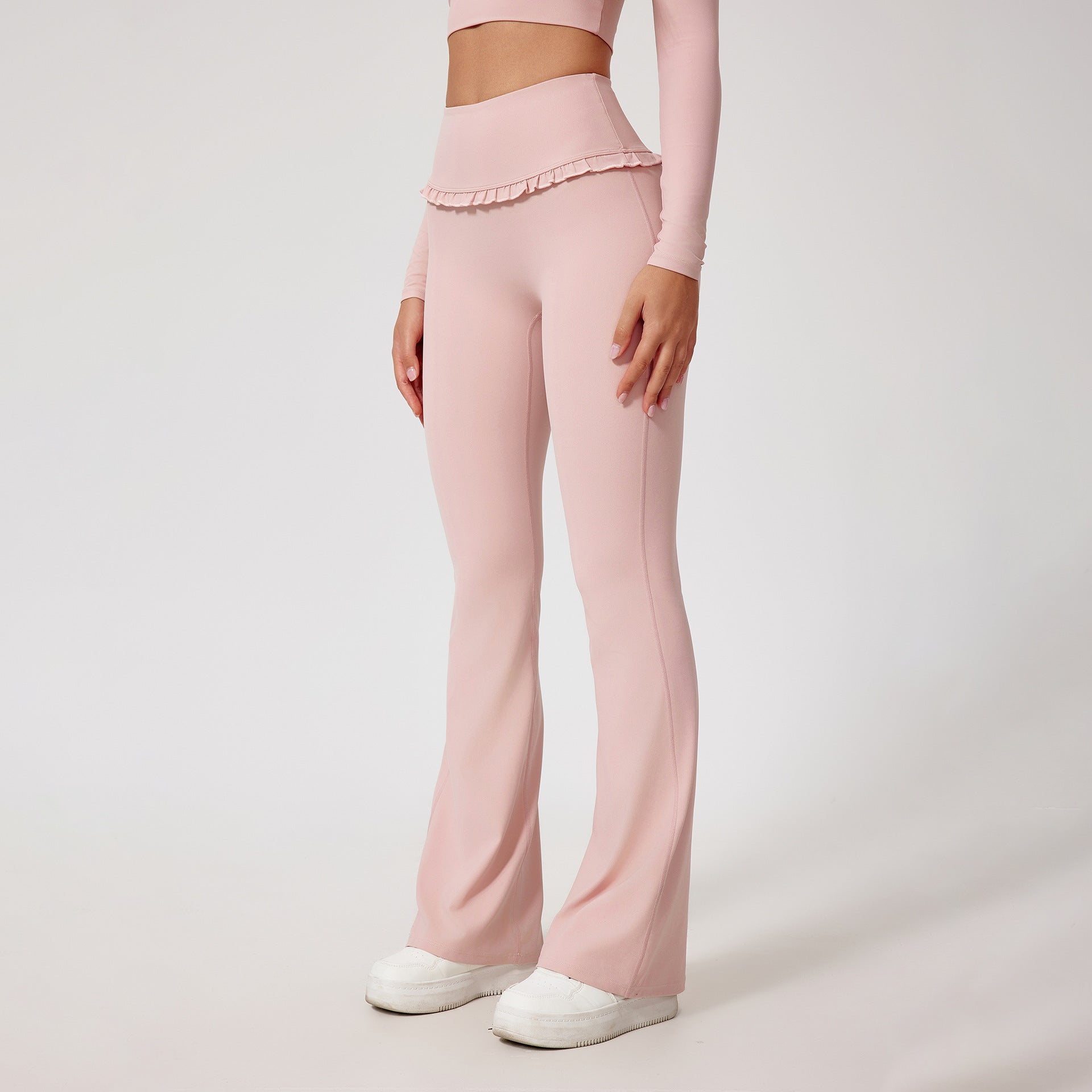 High Waist Hip Lift Lace Nude Feel Yoga Pants Running Fitness - Korvel