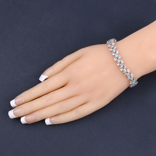 14.11 Carat Genuine Aquamarine Sterling Silver Bracelet