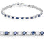 Elegant Blue Sapphire and White Topaz Tennis Bracelet