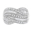 Anillo de Bypass de Diamantes en Plata Esterlina .925 - Talla 7