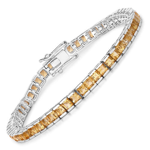 Bracelet en argent sterling de 8,25 carats en citrine véritable