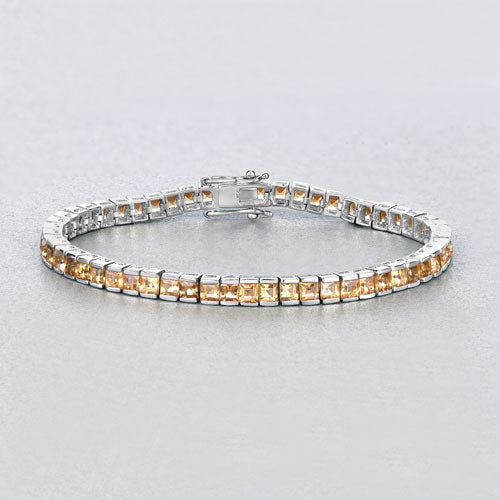 Bracelet en argent sterling de 8,25 carats en citrine véritable