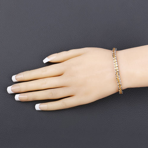 Bracelet en argent sterling de 8,25 carats en citrine véritable