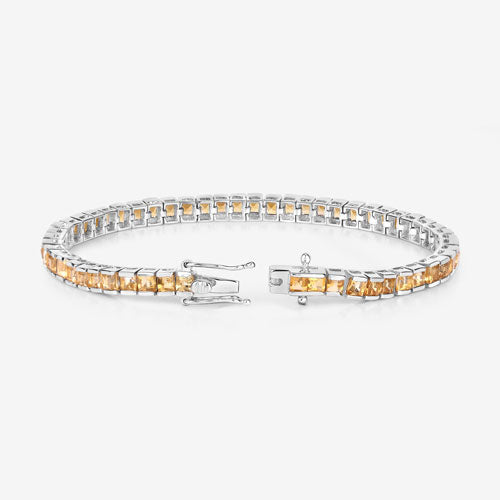 Bracelet en argent sterling de 8,25 carats en citrine véritable