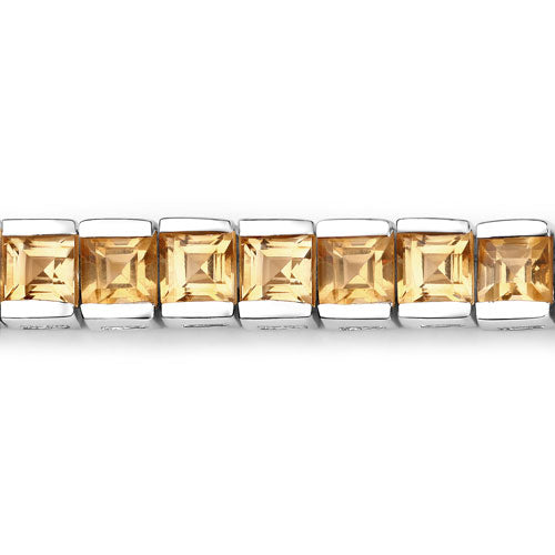 Bracelet en argent sterling de 8,25 carats en citrine véritable