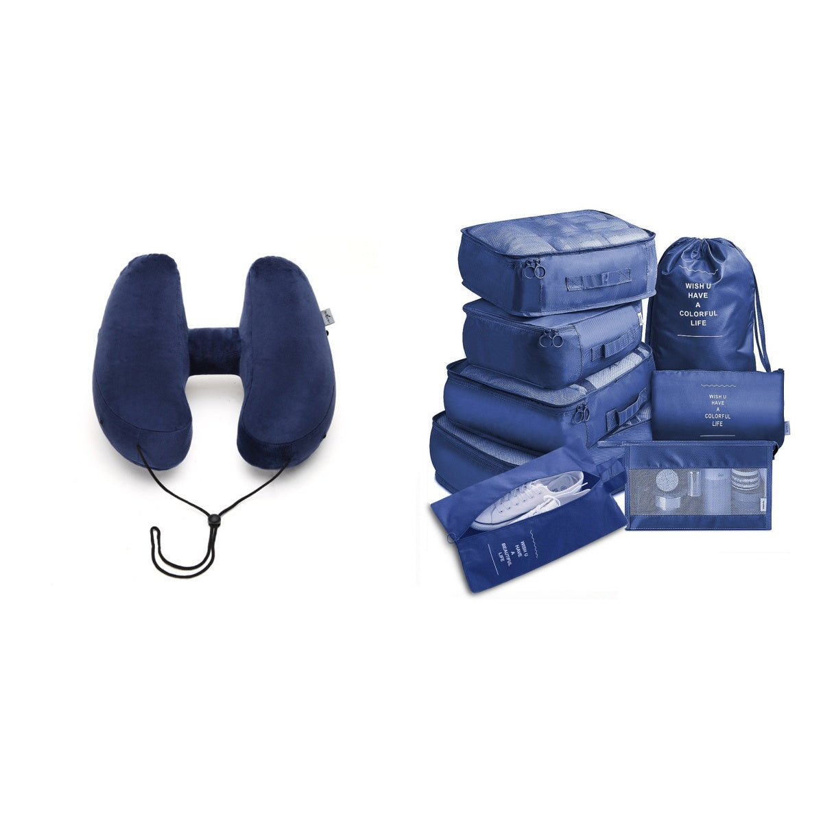 Coussin de Voyage Gonflable à Capuche - Léger et Portable