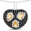 3.19 Carat Genuine Citrine & Black Spinel Pendant in Sterling Silver