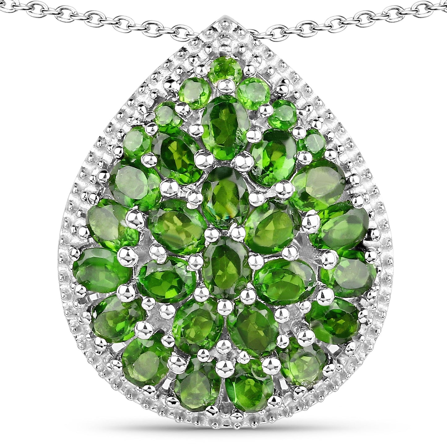 Colgante de cromo diopsido genuino de 4.65 quilates en plata esterlina