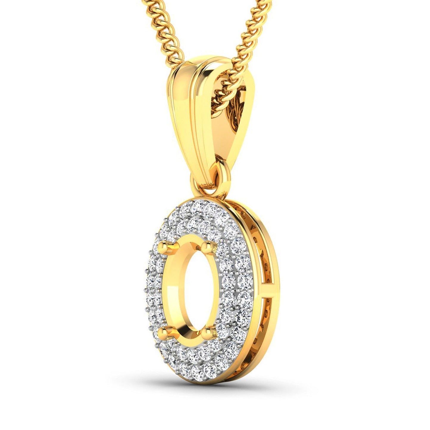 0.17 Carat Genuine White Diamond 14K Yellow Gold Pendant