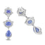 7.73 Carat Genuine Tanzanite & White Topaz Sterling Silver Earrings