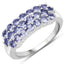 Bague en argent sterling .925 avec tanzanite véritable de 1,54 carat