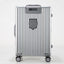Premium Front-Opening Checked Suitcase with Aluminum Frame