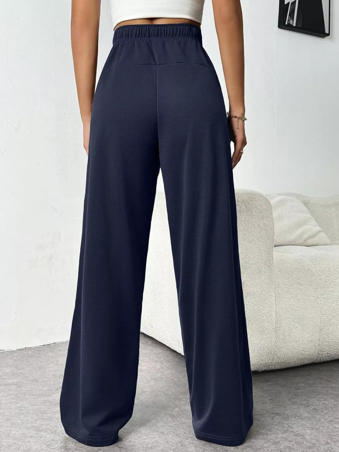 Pantalones de Pierna Ancha con Cuerda para un Estilo Sin Esfuerzo