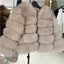 Elegant Faux Fur Patchwork Overcoat