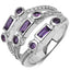 0.87 Carat Amethyst & White Topaz Sterling Silver Ring