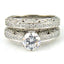 .54ct Ensemble de Bagues de Fiançailles de Style Antique en Or Blanc 18KT