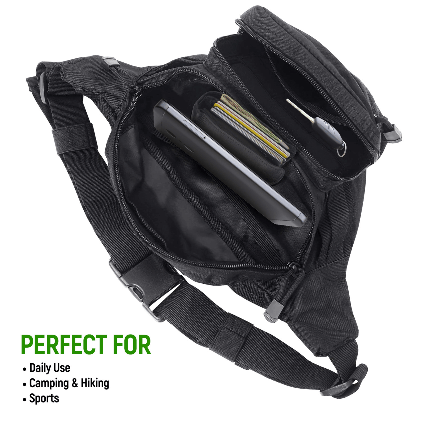 Bolsa de Cintura Táctica para Caza XGear con Parche de Bandera de EE. UU.
