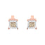 14K Rose Gold Plated Two-Tone Diamond Solitaire Stud Earrings
