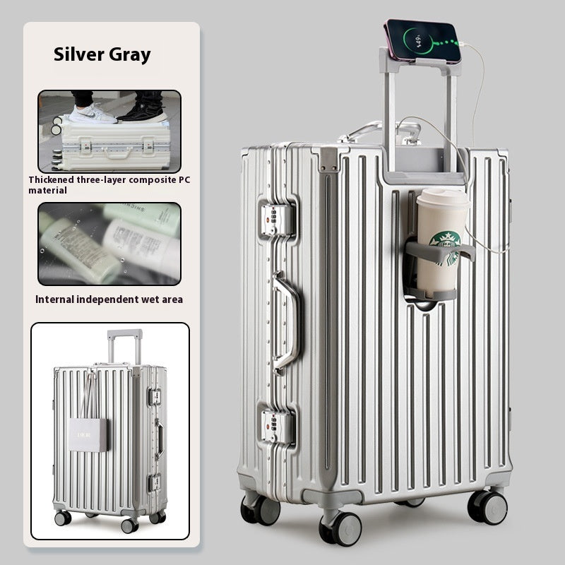 Large Capacity Travel Aluminum Frame Carry-On Luggage