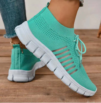 Zapatillas de Plataforma Altas con Cordones Transpirables para Mujer