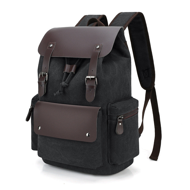 Mochila Retro de Lona con Cierre de Cordón - Elegante y Duradera
