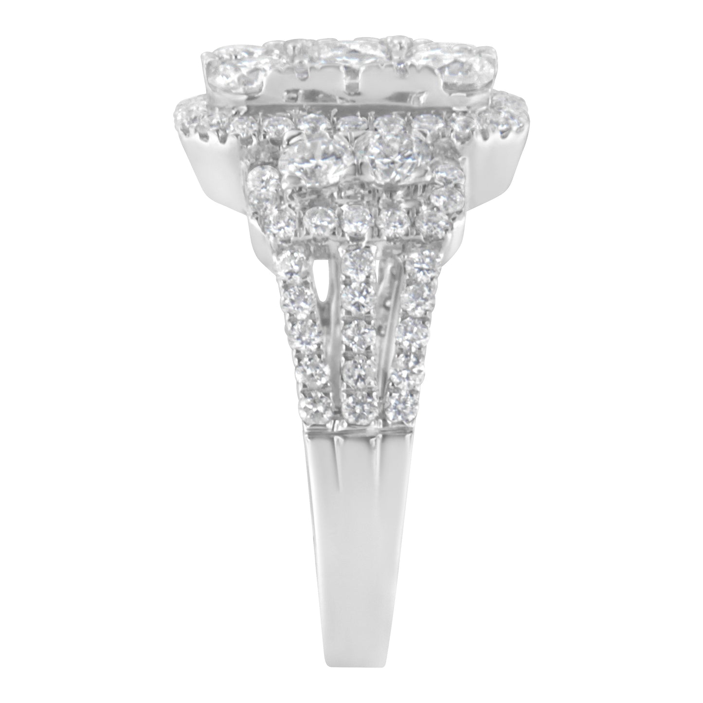 Bague cocktail en diamant en or blanc 14K - Taille 7