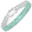 Pulsera de plata esterlina con esmeraldas genuinas de 9.41 quilates