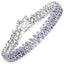 9.66 Carat Genuine Tanzanite Sterling Silver Bracelet