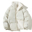 Chaqueta Puffer de Cuello Alto para Parejas con Bolsillos