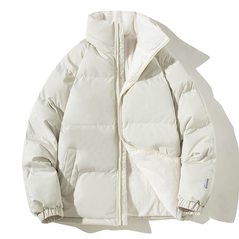 Chaqueta Puffer de Cuello Alto para Parejas con Bolsillos