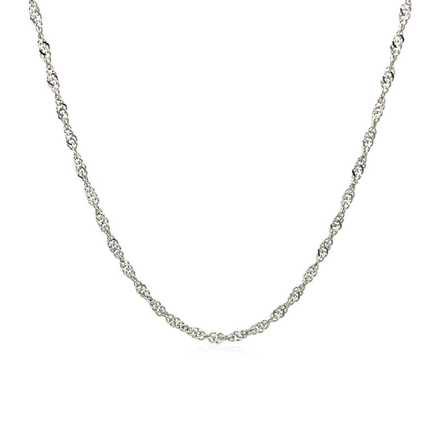 10k White Gold Singapore Chain - 1.5mm