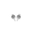 Pendientes de perno esféricos de oro blanco de 14k - 3.0 mm