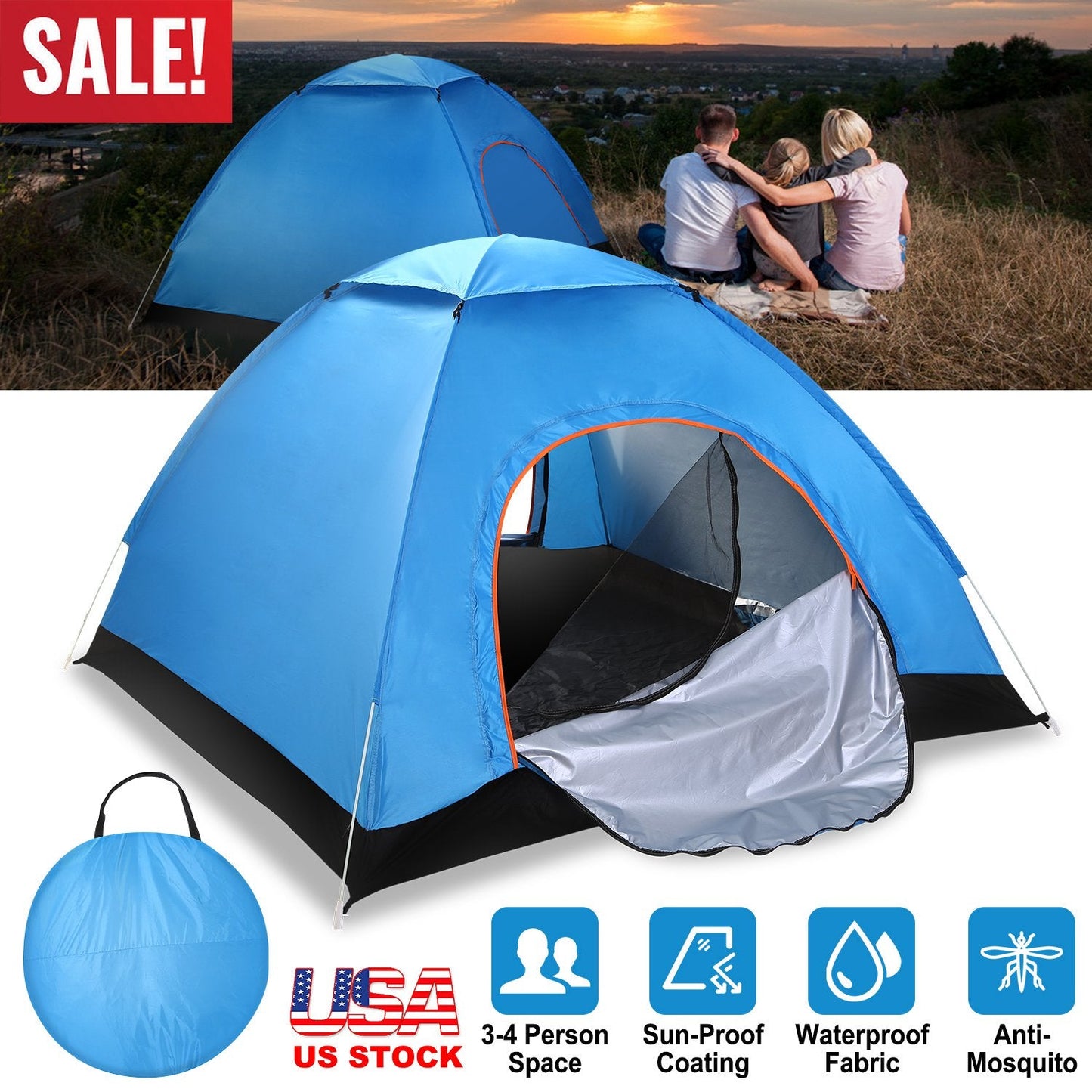 GBruno Carpa Impermeable para 4 Personas