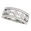 Bague à Motif Carré Sertie de Diamants en Or Blanc 14k