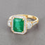 Bague en Or 14K avec Émeraude Zambienne et Diamants Certifiés IGI de 2,87 Carats