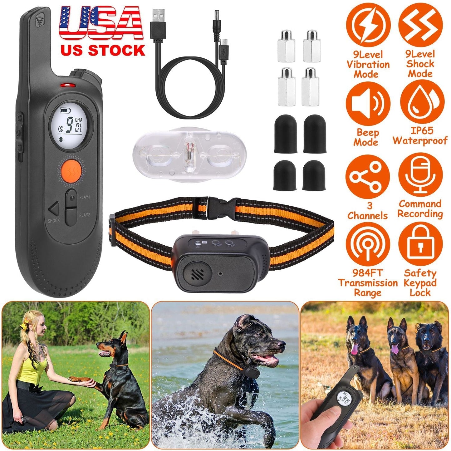 Collar de Entrenamiento para Perros GBruno 984FT