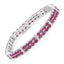 17.65 Carat Ruby and White Topaz Sterling Silver Bracelet