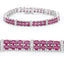 17.65 Carat Ruby and White Topaz Sterling Silver Bracelet
