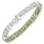 12.97 Carat Genuine Peridot & White Topaz Sterling Silver Bracelet