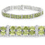 12.97 Carat Genuine Peridot & White Topaz Sterling Silver Bracelet