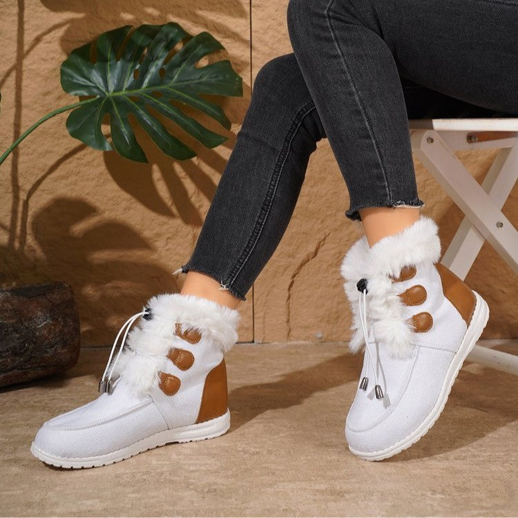 Versatile Round Toe Winter Boots for Women