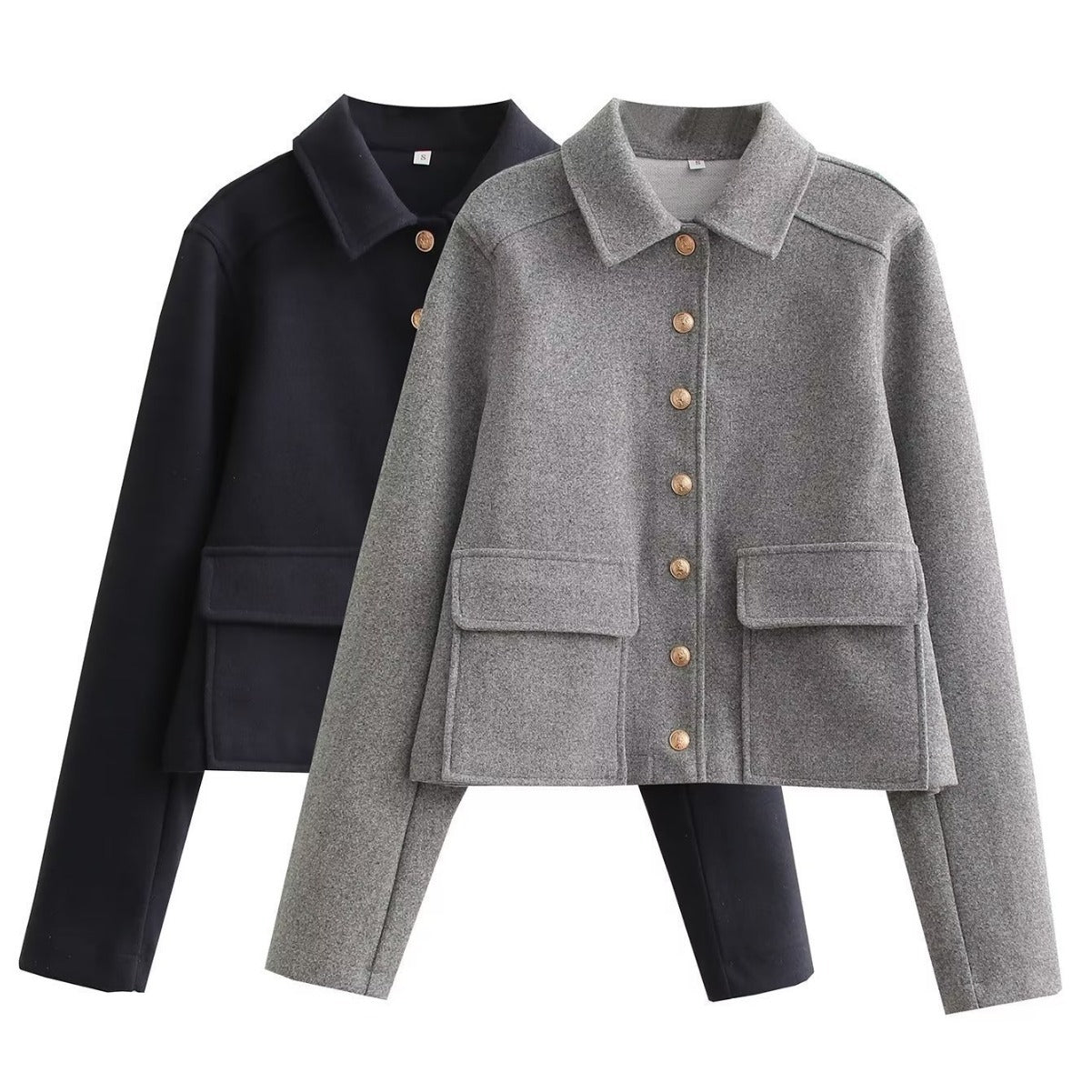 Women's Soft Metal-Buckle Decorated Coat