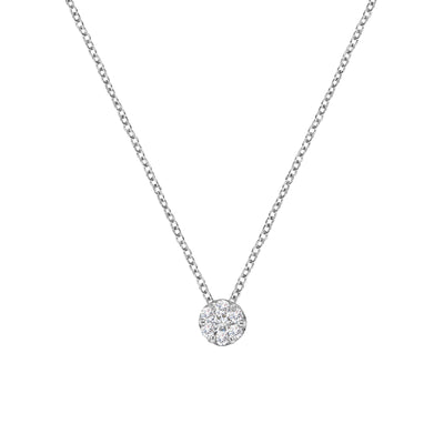 Pendentif en diamant floral en or blanc 14K