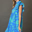 Robe Mini Imprimée Florale Bicolore Élégante Bleue