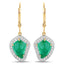 6.40 Carat Genuine Colombian Emerald and Diamond Earrings
