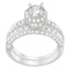 Bague de fiançailles en diamant taille ronde en or blanc 14K 1 ct. TDW