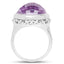 8.40 Carat Genuine Amethyst Sterling Silver Engagement Ring
