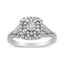 Anillo de cóctel de diamante redondo de .925 plata esterlina 1/3 Cttw - Talla 7