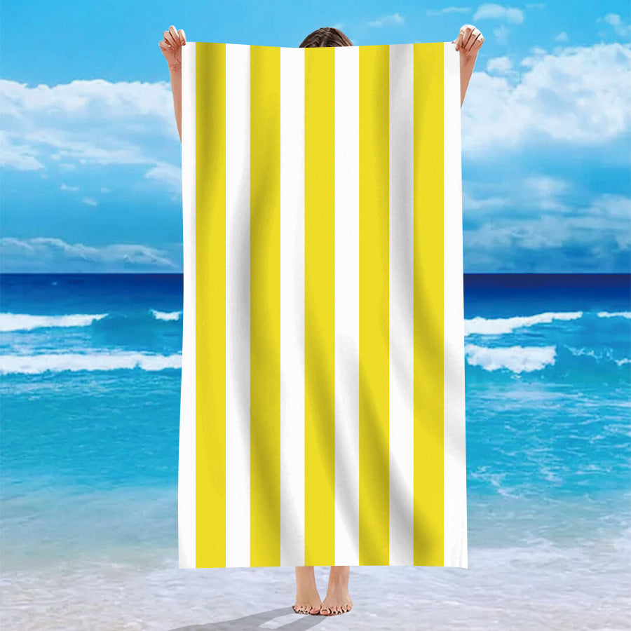 Personalized Striped Microfiber Beach Towel